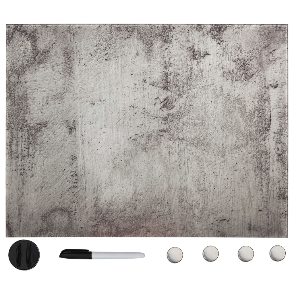 vidaXL Magnetic Glass Whiteboard Wall-Mounted 80x60 cm