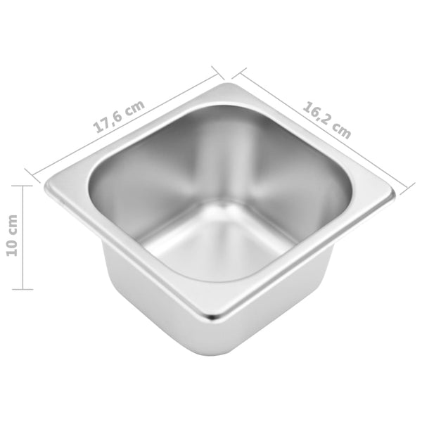 vidaXL Gastronorm Stand with 4 GN 1/6 Containers Stainless Steel
