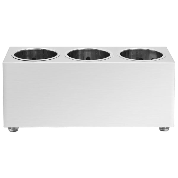 vidaXL Cutlery Caddy with 3 Compartments Rectangular Stainless Steel