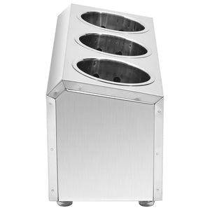 vidaXL Cutlery Caddy with 3 Compartments Rectangular Stainless Steel