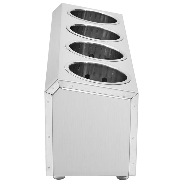 vidaXL Cutlery Caddy 4 Compartments Rectangular Stainless Steel