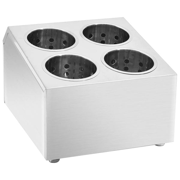 vidaXL Cutlery Caddy 4 Compartments Square Stainless Steel