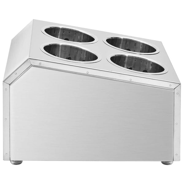 vidaXL Cutlery Caddy 4 Compartments Square Stainless Steel