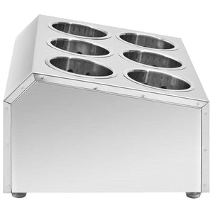 vidaXL Cutlery Holder 6 Compartments Square Stainless Steel