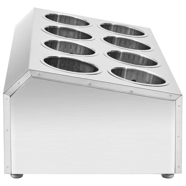 vidaXL Cutlery Caddy 8 Compartments Rectangular Stainless Steel