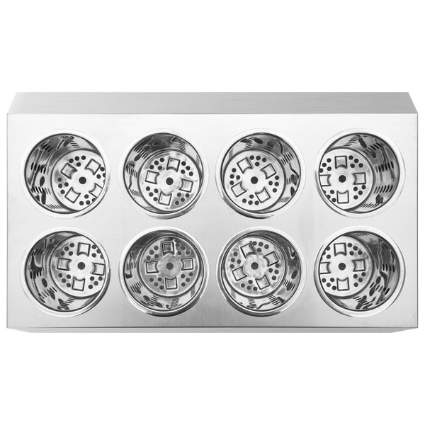 vidaXL Cutlery Caddy 8 Compartments Rectangular Stainless Steel
