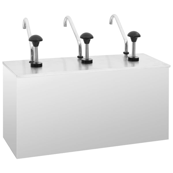 vidaXL Sauce Dispenser Stainless Steel 3 x 3.5 L