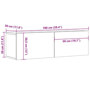 Schwarzer TV-Schrank 100 cm