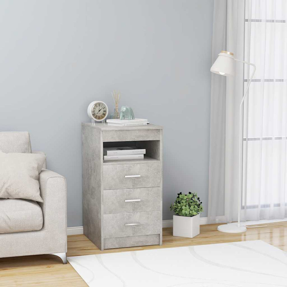 vidaXL Sideboard with Drawers Concrete Gray 40x50x76 cm Engineered Wood
