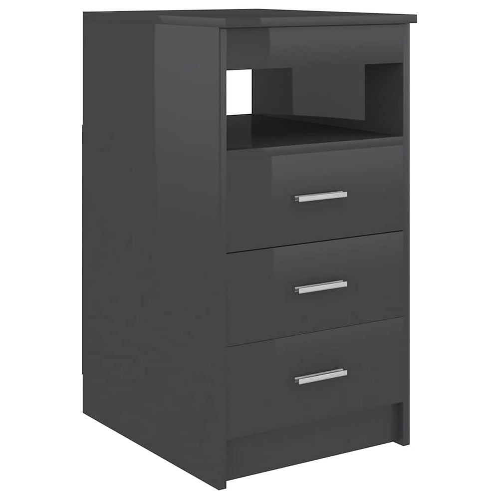 vidaXL Sideboard with Drawers High-Gloss Grey 40x50x76cm Engineered Wood