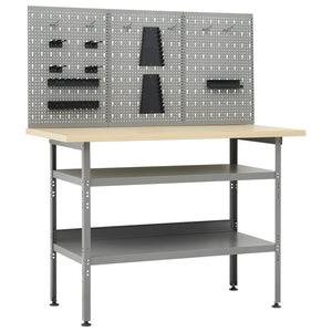 vidaXL Workbench with 3 Tool Walls