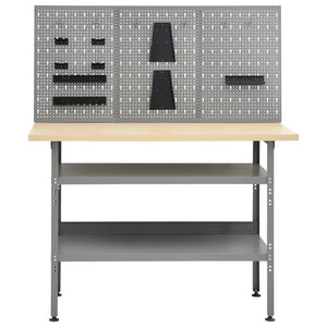 vidaXL Workbench with 3 Tool Walls
