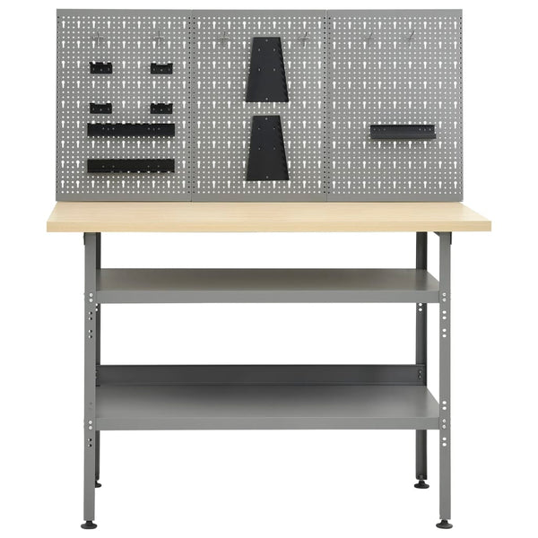 vidaXL Workbench with 3 Tool Walls