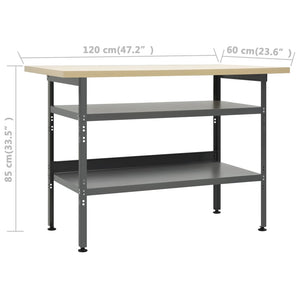 vidaXL Workbench with 3 Tool Walls