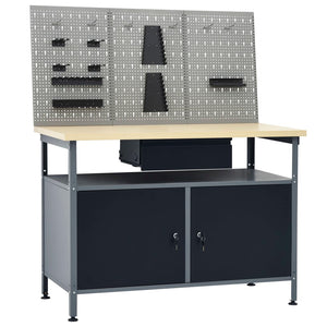 vidaXL Workbench with 3 Tool Walls