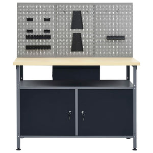 vidaXL Workbench with 3 Tool Walls