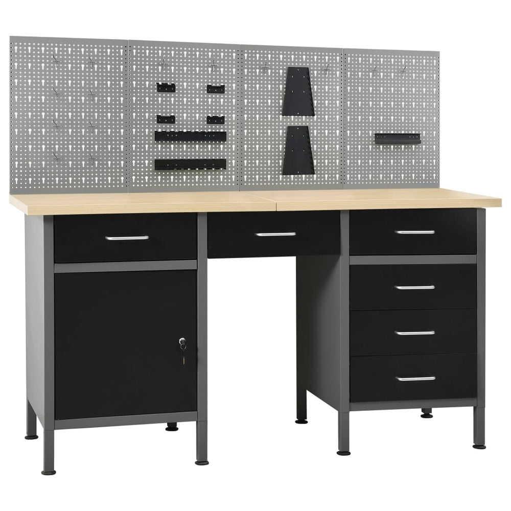 vidaXL Workbench with 4 Tool Walls