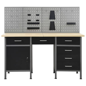 vidaXL Workbench with 4 Tool Walls