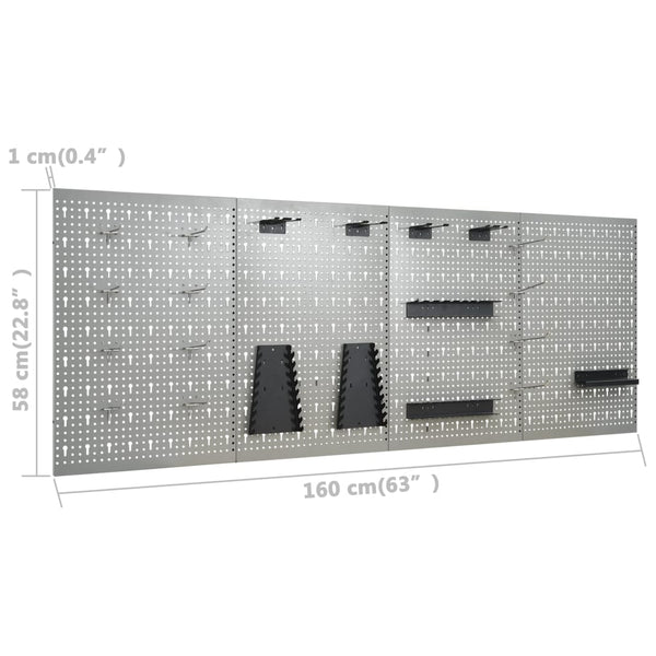 vidaXL Workbench with 4 Tool Walls