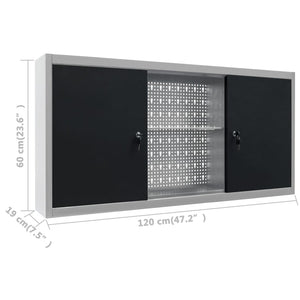 vidaXL Workbench with 3 Tool Walls and 1 Wall Cabinet