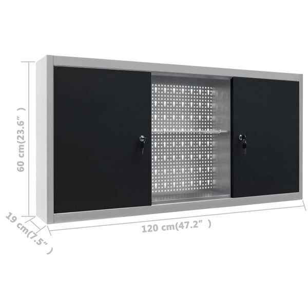 vidaXL Workbench with 3 Tool Walls and 1 Wall Cabinet