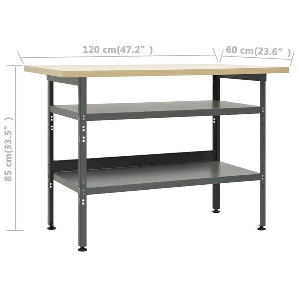 vidaXL Workbench with 3 Tool Walls and 1 Wall Cabinet