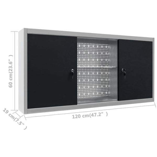 vidaXL Workbench with 3 Tool Walls and 1 Wall Cabinet