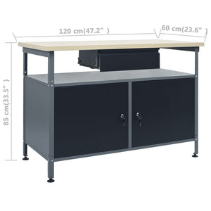 vidaXL Workbench with 3 Tool Walls and 1 Wall Cabinet