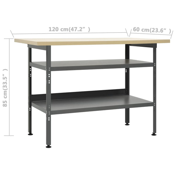 vidaXL Workbench with 3 Tool Walls and 1 Wall Cabinet