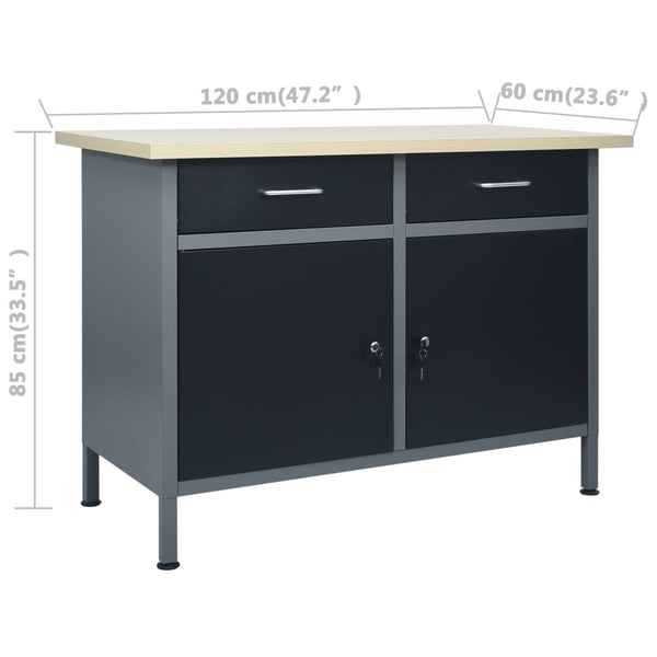vidaXL Workbench with 3 Tool Walls and 1 Wall Cabinet