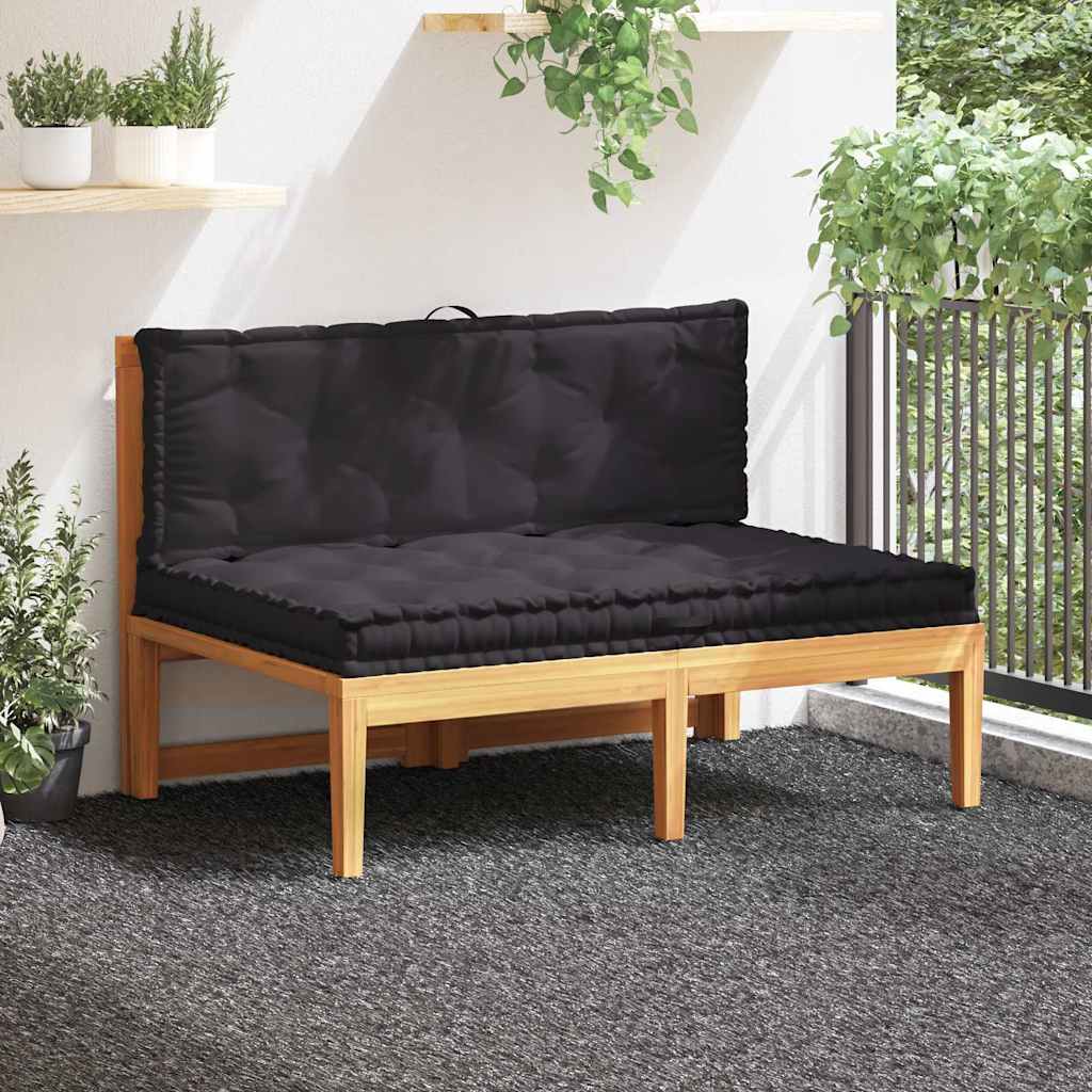 vidaXL Pallet Cushions 2 pcs. Cotton Black