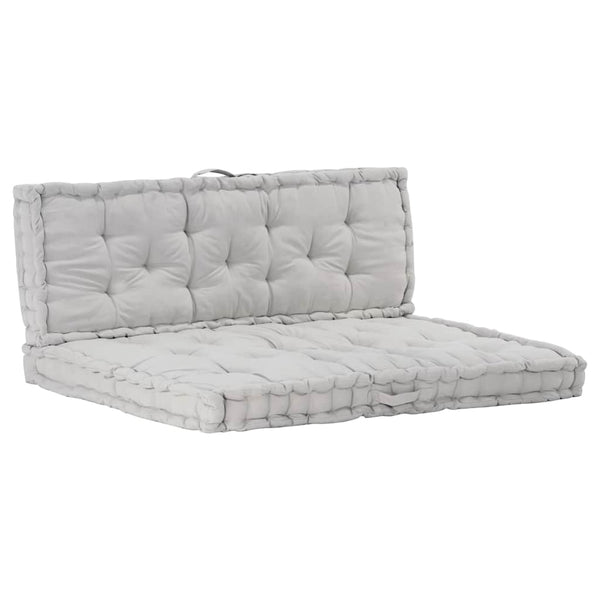 vidaXL Pallet Cushions 2 pcs. Cotton Grey