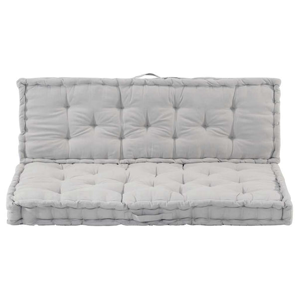 vidaXL Pallet Cushions 2 pcs. Cotton Grey