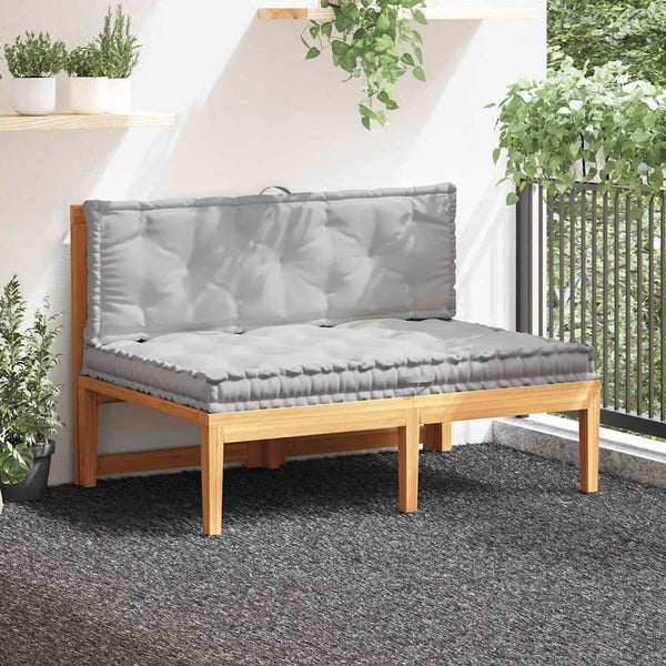 vidaXL Pallet Cushions 2 pcs. Cotton Grey