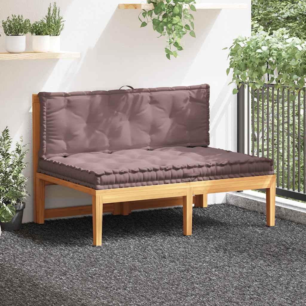 vidaXL Pallet Cushions 2 pcs. Cotton Taupe