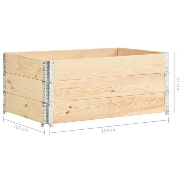 vidaXL Pallet Collar Set 3 pcs 100x150 cm Solid Pine Wood