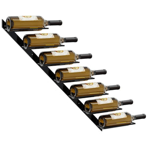 vidaXL Wall-Mounted Wine Rack for 7 Bottles Black Metal