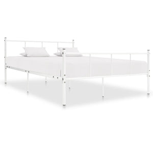 vidaXL Bed Frame White Metal 120x200 cm