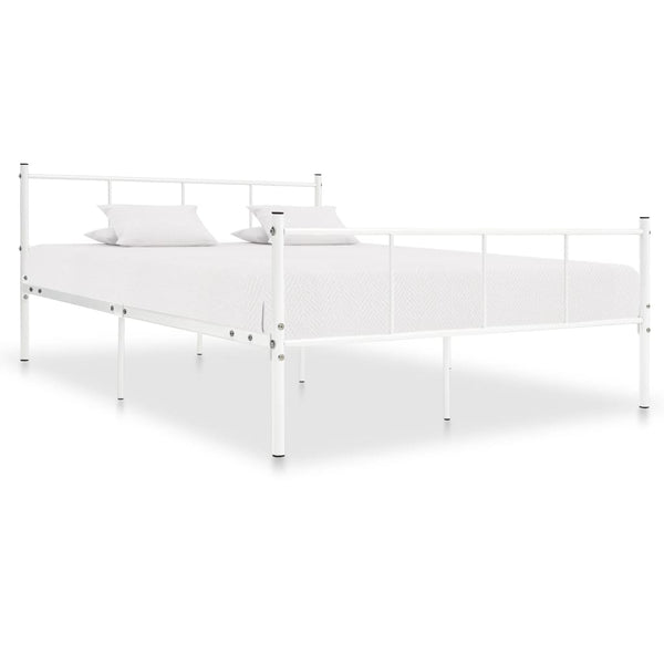 vidaXL Bed Frame White Metal 120x200 cm