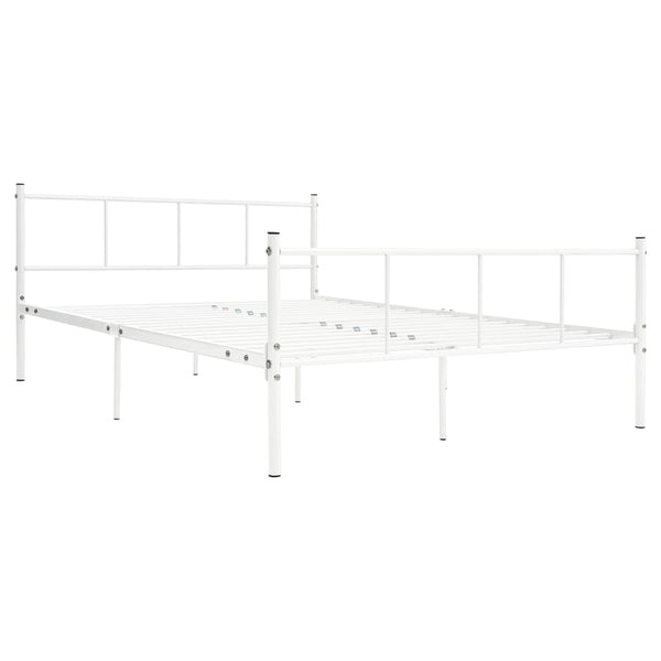vidaXL Bed Frame White Metal 120x200 cm