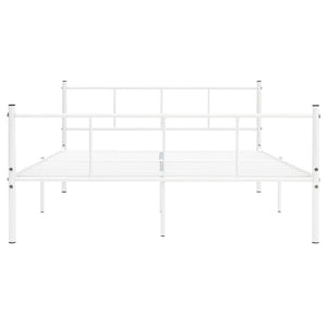 vidaXL Bed Frame White Metal 120x200 cm