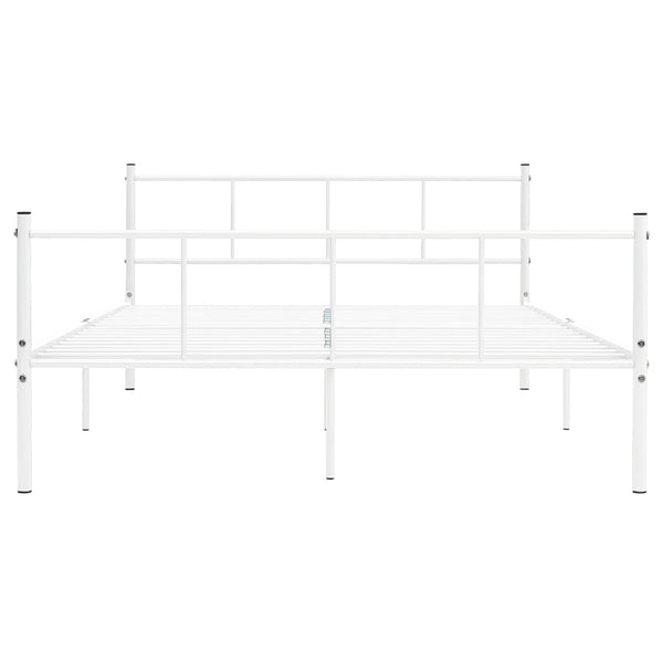 vidaXL Bed Frame White Metal 120x200 cm