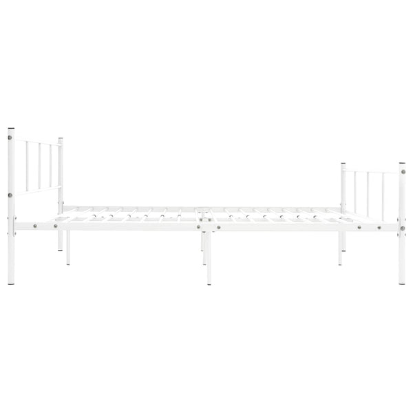 vidaXL Bed Frame White Metal 120x200 cm