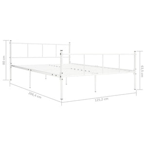 vidaXL Bed Frame White Metal 120x200 cm