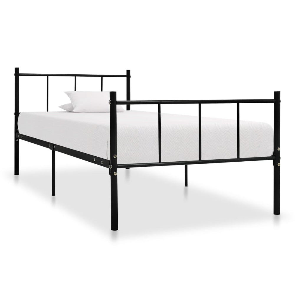 vidaXL Bed Frame Black Metal 90x200 cm