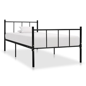 vidaXL Bed Frame Black Metal 90x200 cm