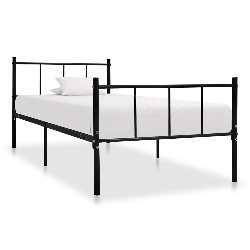vidaXL Bed Frame Black Metal 90x200 cm