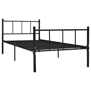 vidaXL Bed Frame Black Metal 90x200 cm