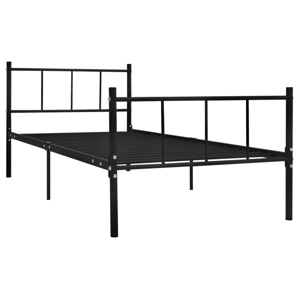 vidaXL Bed Frame Black Metal 90x200 cm