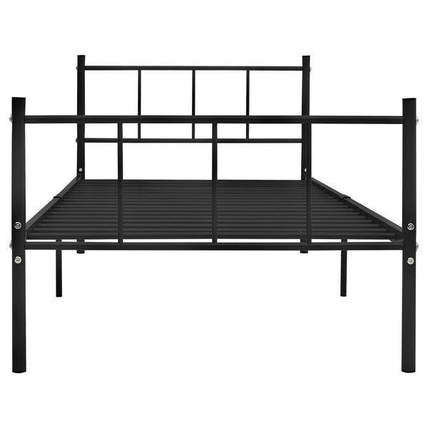 vidaXL Bed Frame Black Metal 90x200 cm